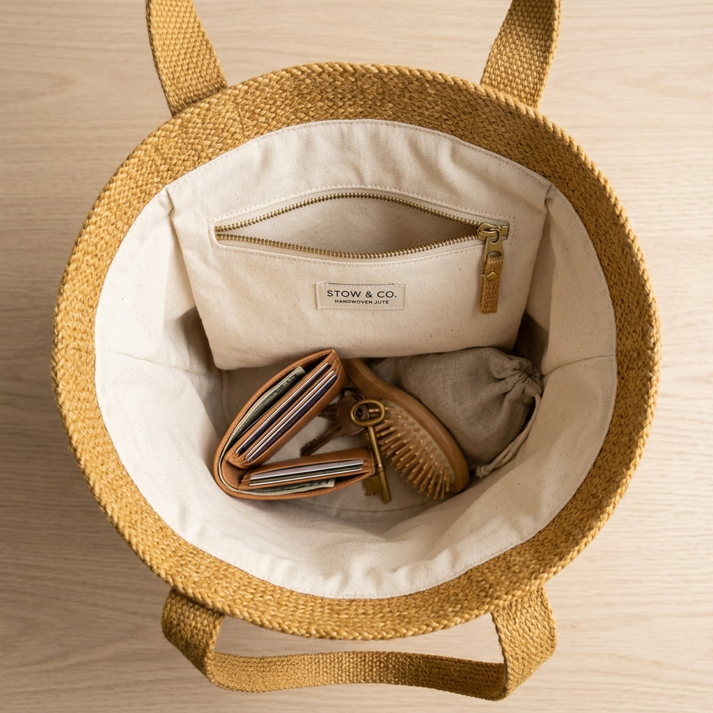 The Atelier Jute Bucket Bag – Natural & Ivory
