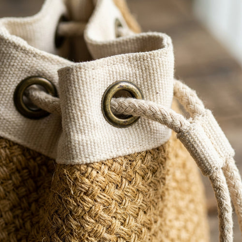 The Atelier Jute Bucket Bag – Natural & Ivory