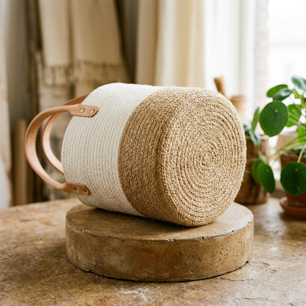 The Atelier Jute Bucket Bag – Natural & Ivory
