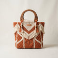 The Luna Macramé Tote – Cream & Terracotta